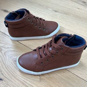 Faux leather high top sneakers